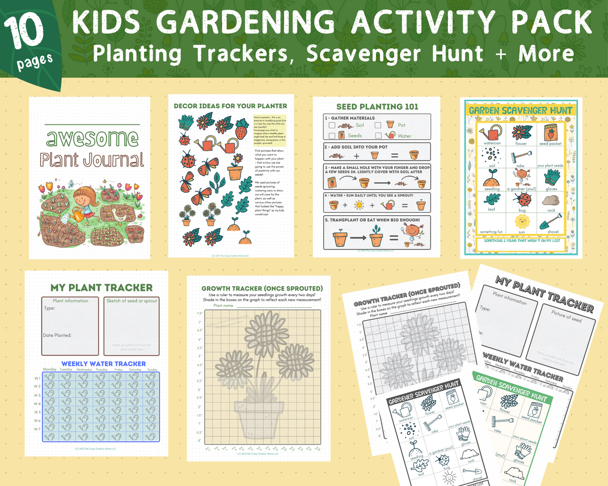 educational-fun-gardening-journal-for-kids-plant-growth-tracker-w-the-crazy-outdoor-mama for Free Printable Gardening Activity Sheets Educational + FUN Gardening Journal for Kids - plant growth tracker, w – The Crazy Outdoor Mama for Free Printable Gardening Activity Sheets