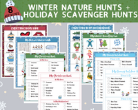 8 Winter Nature Scavenger Hunts + Christmas Scavenger Hunts [PDF Printable]