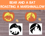7 Halloween Themed Camping Pumpkin Carving Templates [Printable PDF] (spooky tent, spooky rv, campfire and smore carving template + more)