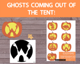 7 Halloween Themed Camping Pumpkin Carving Templates [Printable PDF] (spooky tent, spooky rv, campfire and smore carving template + more)