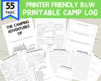 55 Page Printer Friendly Black and White Camp Journal Log