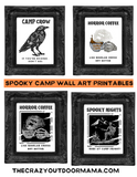 13 Halloween Camp Themed Wall Art Printable PDFs