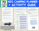 72 Page Kids Camping Planner and Activity {Printable} Book