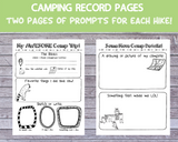 25 Page Printable Kids Camping Journal [Log entries camp charades, camp word searches, camp activity ideas for kids and more!]