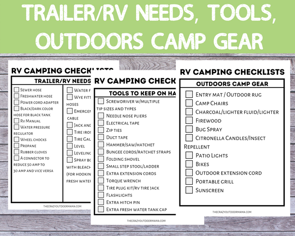 Camp Kitchen Checklist