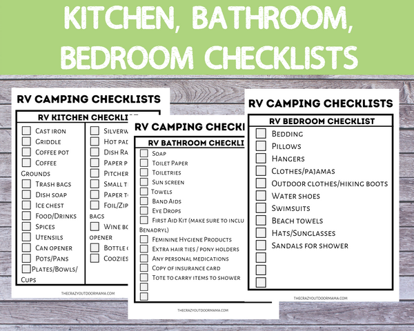 Camp Kitchen Checklist
