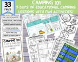 33 Page "Camping 101" DIY Summer Camp Printable (5 Days of Educational Camping Lesson Plans!)