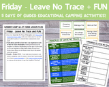 33 Page "Camping 101" DIY Summer Camp Printable (5 Days of Educational Camping Lesson Plans!)